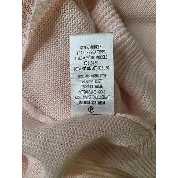 Theory Pale Pink Long Sleeve Linen Blend Sweater Women's Size Large Crew Neck - Picture 13 of 13